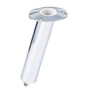 Lee'S Close Ended Rod Holder W/Hose Barb - Medium 15 Degree - Stainless Steel