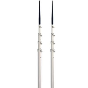 Lee'S 16.5' Bright Silver Black Spike Telescopic Poles F/Sidewinder