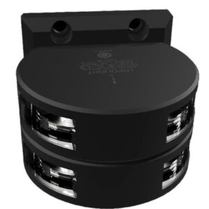 Lopolight Series 201-011 - Double Stacked Masthead Light - 3nm - Vertical Mount - White - Black Housing