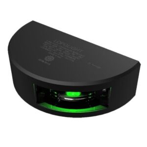 Lopolight Series 301-001 - Starboard Sidelight - 2nm - Vertical Mount - Green - Black Housing - 6m Cable