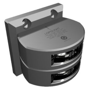 Lopolight Series 301-006 - Double Stacked Stern Light - 2nm - Vertical Mount - White - Silver Housing