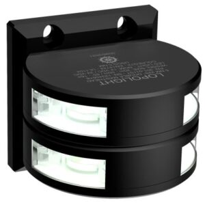 Lopolight Series 301-011 - Double Stacked Masthead Light - 5nm - Vertical Mount - White - Black Housing