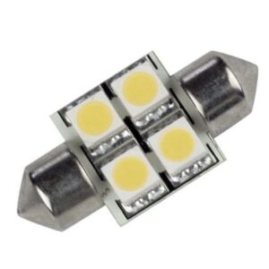 Lunasea Pointed Festoon 4 Led Light Bulb - 31mm - Cool White