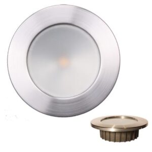 Lunasea &Ldquo;Zero Emi&Rdquo; Recessed 3.5&Rdquo; Led Light - Warm White W/Brushed Stainless Steel Bezel - 12vdc