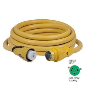 Marinco Cs503-25 Eel 50a 125v Shore Power Cordset - 25' - Yellow