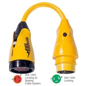 Marinco P503-30 Eel 30a-125v Female To 50a-125v Male Pigtail Adapter - Yellow