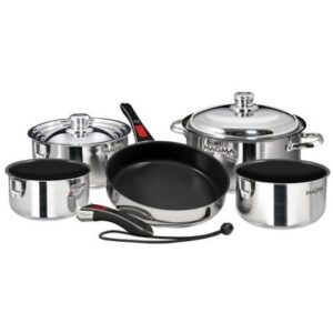 Magma 10 Piece Induction Non-Stick Cookware Set - Stainless Steel