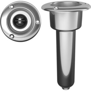 Mate Series Stainless Steel 0 Degree Rod & Cup Holder - Drain - Round Top