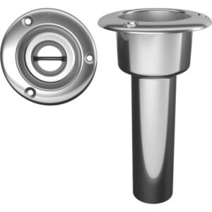 Mate Series Stainless Steel 0 Degree Rod & Cup Holder - Open - Round Top