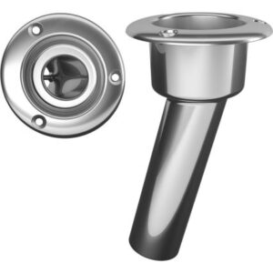 Mate Series Stainless Steel 15 Degree Rod & Cup Holder - Open - Round Top