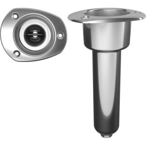 Mate Series Stainless Steel 0 Degree Rod & Cup Holder - Drain - Oval Top