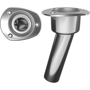 Mate Series Stainless Steel 15 Degree Rod & Cup Holder - Open - Oval Top