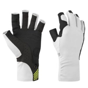 Mustang Traction Uv Open Finger Gloves - White & Black - Medium