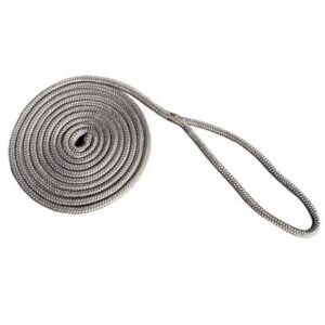 New England Rope 3/8" X 15' Nylon Double Braid Dock Line - Grey