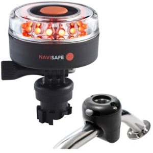 Navisafe Navilight All Red 360 Degree 2nm W/Navimount Base & Rail Mount - Black