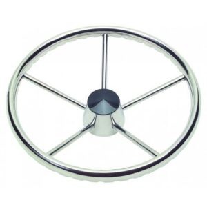 Schmitt Marine 170 Finger Grip Destroyer 5-Spoke 15.5" Stainless Steel Cap 3/4" Tapered Shaft W/Knob