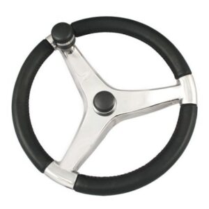 Schmitt Evo Pro 316 Cast Stainless Steel Steering Wheel w/Control Knob - 13.5" Diameter