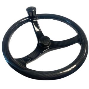 Schmitt Marine Carbon Fiber Primus Steering Wheel W/Santoprene Finger Grip - 13.5" Diameter - 3/4" Tapered Shaft W/Carbon Fiber Nut