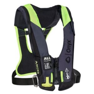 Onyx Impulse A/M 33 All Clear W/Harness Auto/Manual Inflatable Life Jacket - Grey