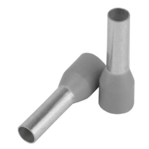 Pacer Grey 12 Awg Wire Ferrule - 10mm Length - 25 Pack