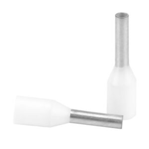 Pacer White 18-20 Awg Wire Ferrule - 6mm Length - 25 Pack