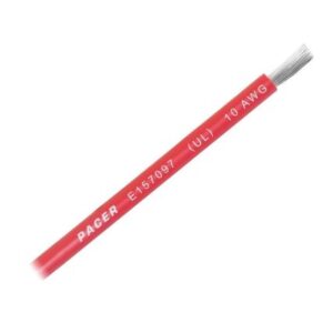 Pacer Red 10 Awg Battery Cable - Sold By The Foot