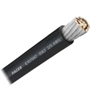 Pacer Black 2/0 Awg Battery Cable - Sold By The Foot