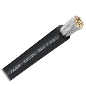 Pacer Black 2 Awg Battery Cable - Sold By The Foot