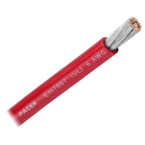 Pacer Red 6 Awg Battery Cable - Sold By The Foot