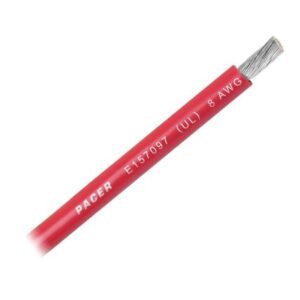 Pacer Red 8 Awg Battery Cable - Sold By The Foot