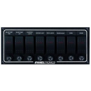 Paneltronics Waterproof Dc 8 Position Lighted Rocker & Fuse