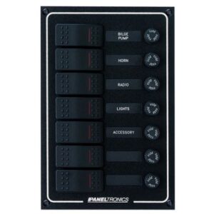 Paneltronics Waterproof Dc 7 Position Lighted Rocker & Fuse