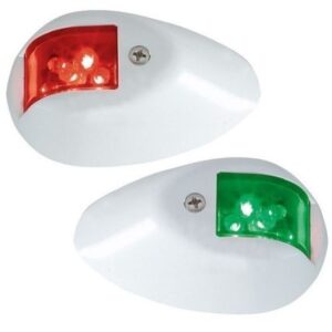 Perko Led Side Lights - Red/Green - 12v - White Epoxy Coated Housing