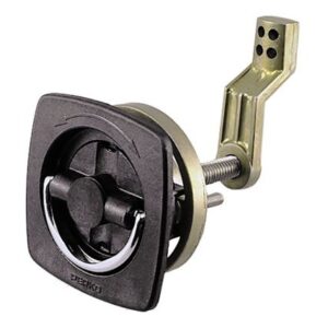 Perko Flush Latch - Non-Locking - 2.5" X 2.5" W/Offset Cam Bar & Flexible Polymer Strike