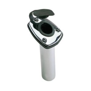 Perko Fishing Rod Holder - 65 Degree Angled Flush Mount - Chrome Plated Zinc