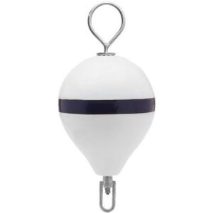 Polyform 17" Cm Mooring Buoy W/Ss Iron - White Blue Stripe