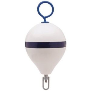 Polyform 17" Cm Mooring Buoy W/Steel Iron - White Blue Stripe