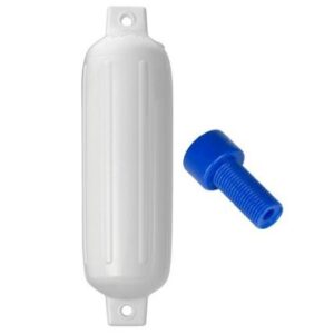Polyform G-3 Twin Eye Fender 5.5" X 19" - White W/Adapter