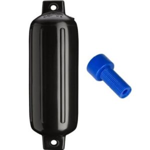 Polyform G-4 Twin Eye Fender 6.5" X 22" - Black W/Adapter