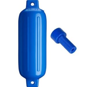 Polyform G-4 Twin Eye Fender 6.5" X 22" - Blue W/Adapter