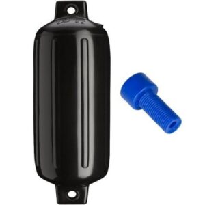 Polyform G-6 Twin Eye Fender 11" X 30" - Black W/Adapter