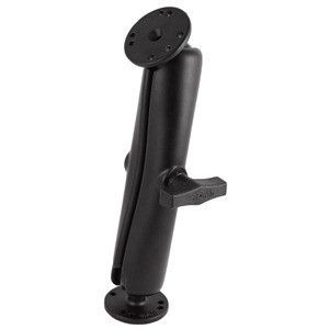Ram Mount Ball Mount W/Long Double Socket Arm & 2-2.5" Round Bases W/Amps Pattern