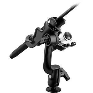 Ram Mount Ram-Rod 2000 Fishing Rod Holder W/Ram-Rod Revolution Ratchet/Socket System & Round Flat Surface Base