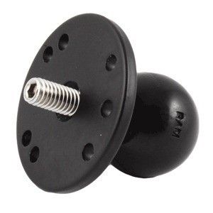 Ram Mount 2.5" Round Base W/1.5" Ball & 3/8"-16 Threaded Male Post F/Cameras