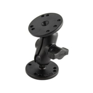 Ram Mount 1" Ball Double Socket Short Arm W/ 2 2.5" Round Bases