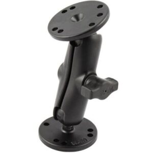 Ram Mount 1" Ball Double Socket Arm W/2 2.5" Round Bases - Amps Hole Pattern