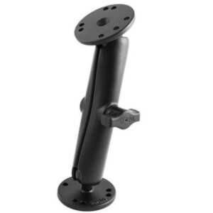Ram Mount 1" Diameter Ball Mount W/Long Double Socket Arm & 2/2.5" Round Bases - Amps Hole Pattern (7-5/16" Length)