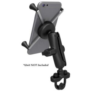Ram Mount Handlebar Rail Mount W/Zinc Coated U-Bolt Base & Universal X-Grip Large Phone/Phablet Cradle