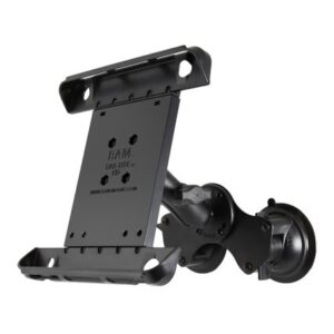 Ram Mount Double Twist-Lock Suction Cup Mount W/Tab-Tite Universal Spring Loaded Cradle F/Apple Ipad 1-4 W/Or W/O Light Duty Case