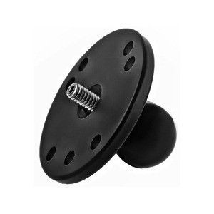 Ram Mount 2.5" Round Base W/1" Ball And 1/4"-20 Threaded Male Post